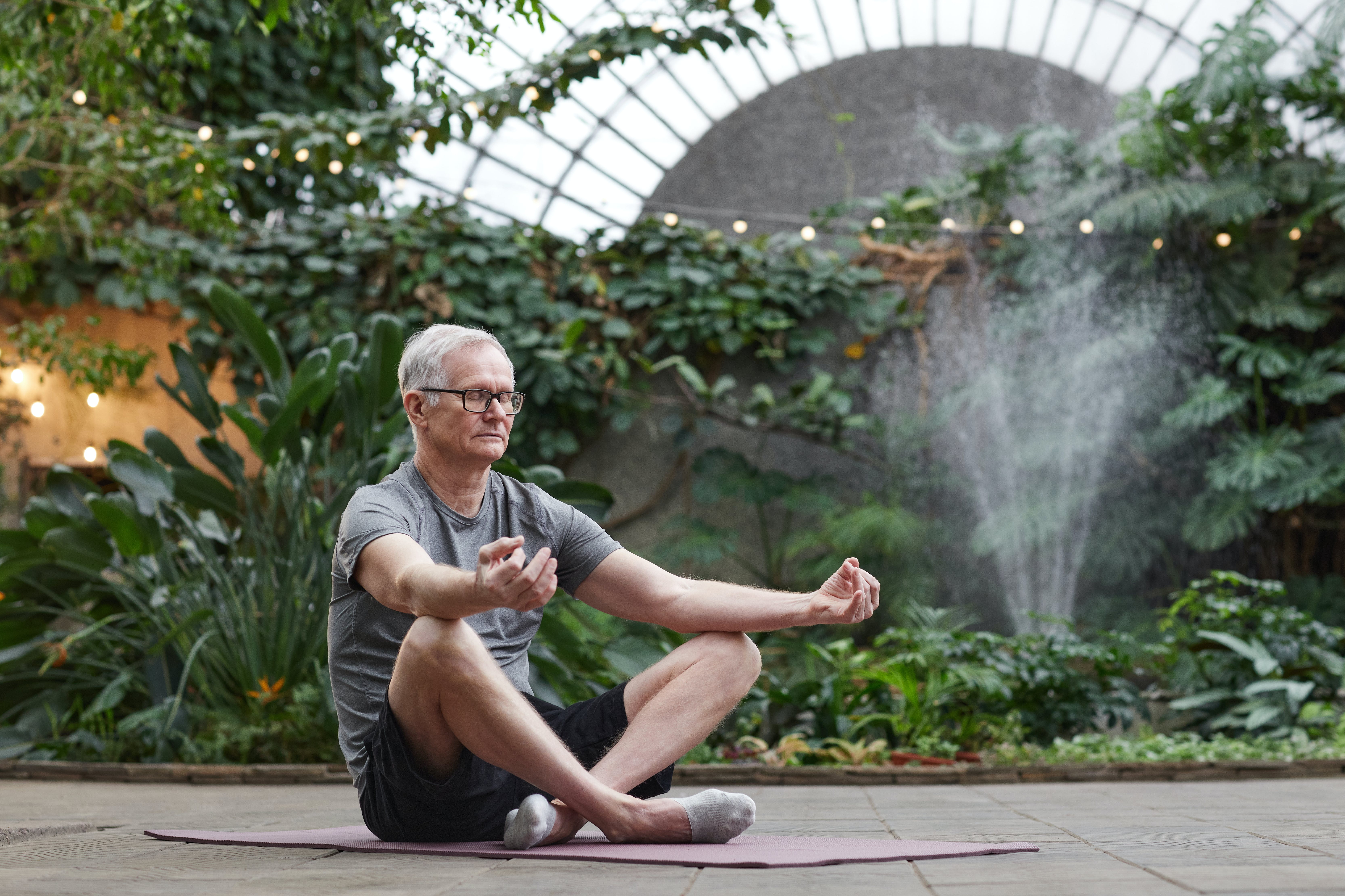 Man Outdoors Meditation